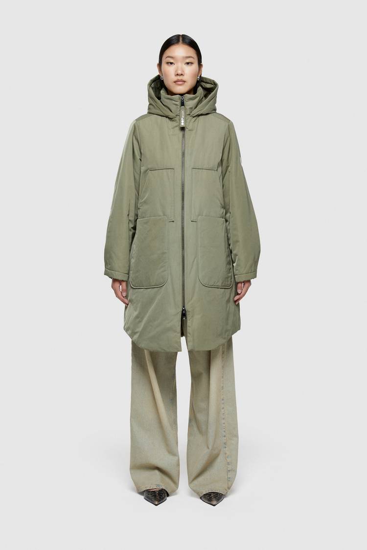Oof Wear PARKA LUNGO 9094 IN NYLON MEMORY - VERDE MIMETICO Hotsell
