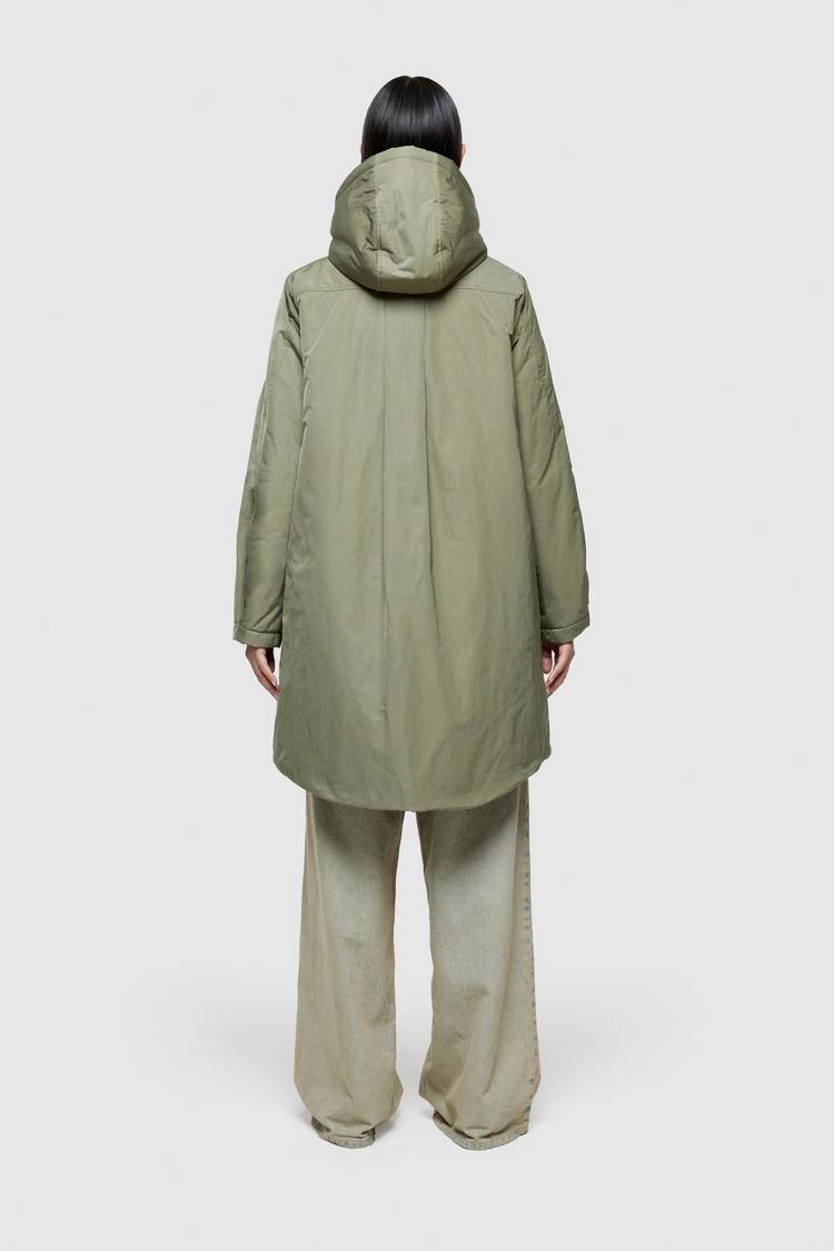 Oof Wear PARKA LUNGO 9094 IN NYLON MEMORY - VERDE MIMETICO Hotsell