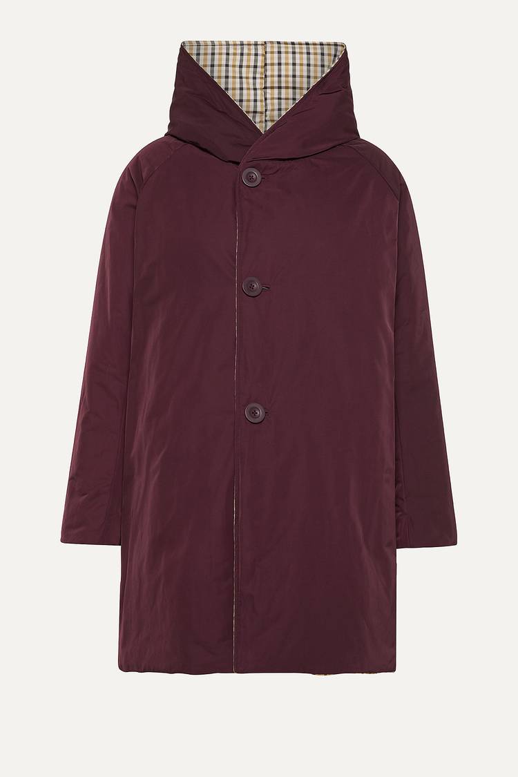 Oof Wear IMPERMEABILE REVERSIBILE 9410 IN NYLON MEMORY CON CAPPUCCIO - MARRONE/PRUGNA Vendita Economica