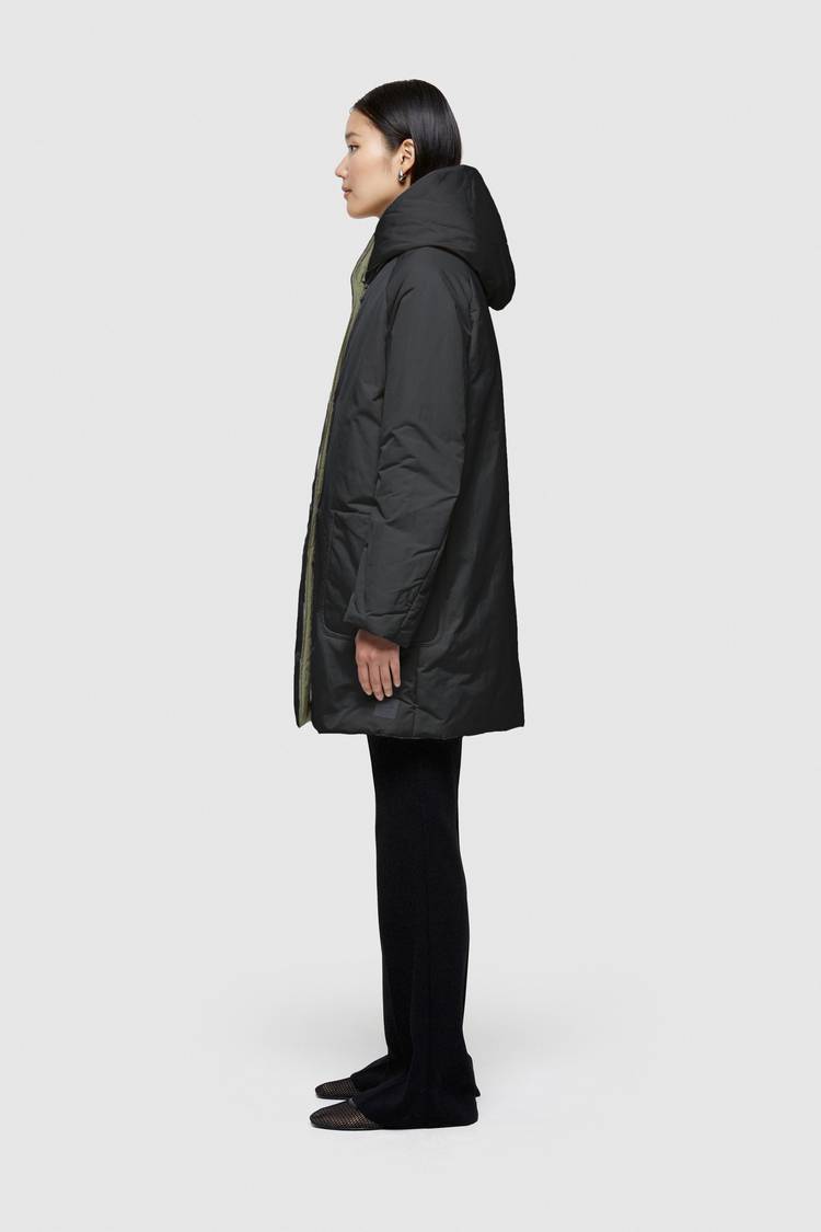 Oof Wear IMPERMEABILE REVERSIBILE 9410 IN NYLON MEMORY CON CAPPUCCIO - NERO/VERDE MIMETICO I Più Venduti