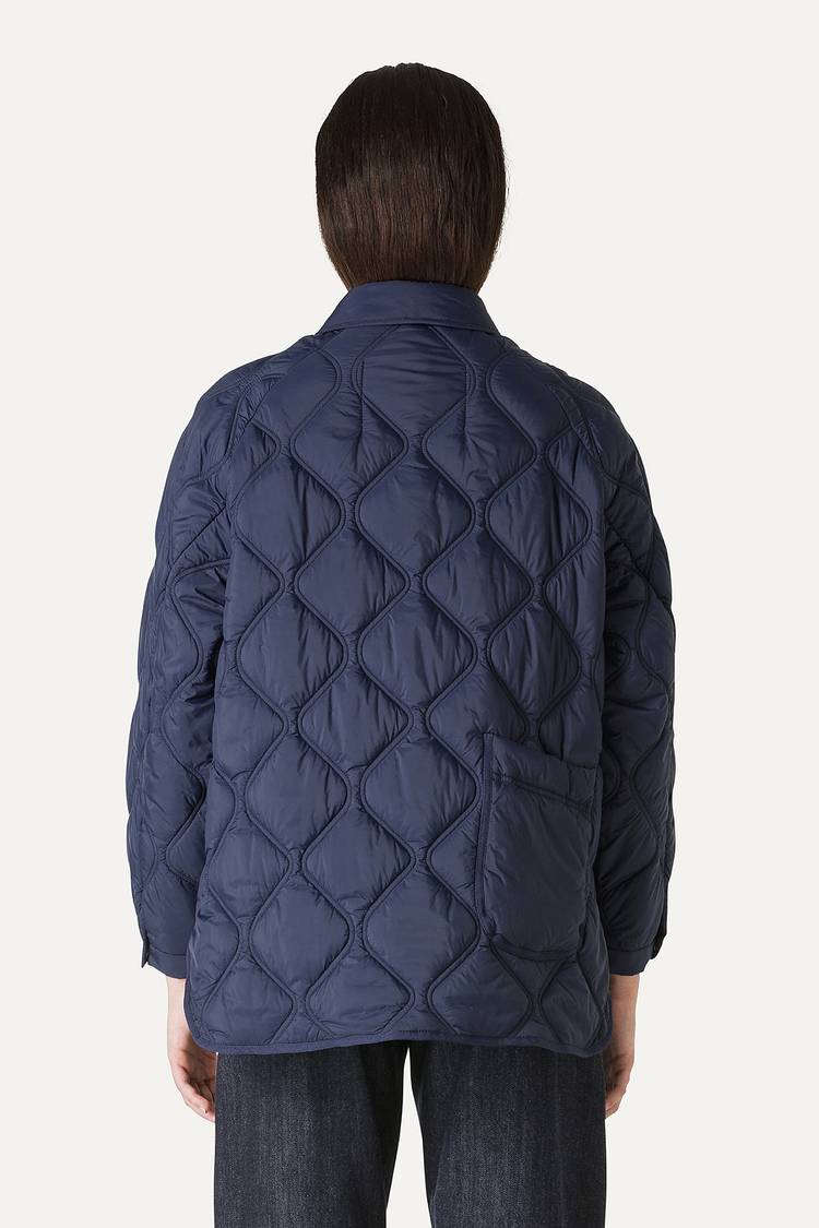 Oof Wear GIACCA A CAMICIA OVER IN NYLON LEGGERO TRAPUNTATO 9222 - BLU NOTTE Comprare a buon mercato
