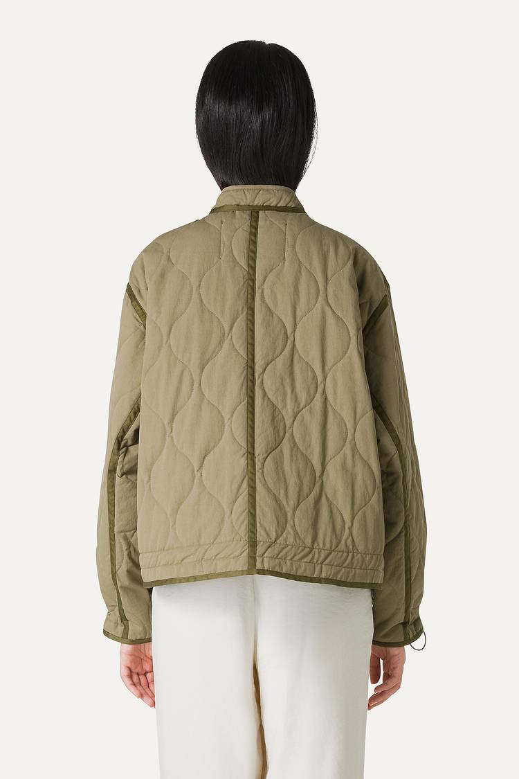 Oof Wear GIACCA CORTA SVASATA IN COTONE TRAPUNTATO 9224 - VERDE MUSCHIO Italy