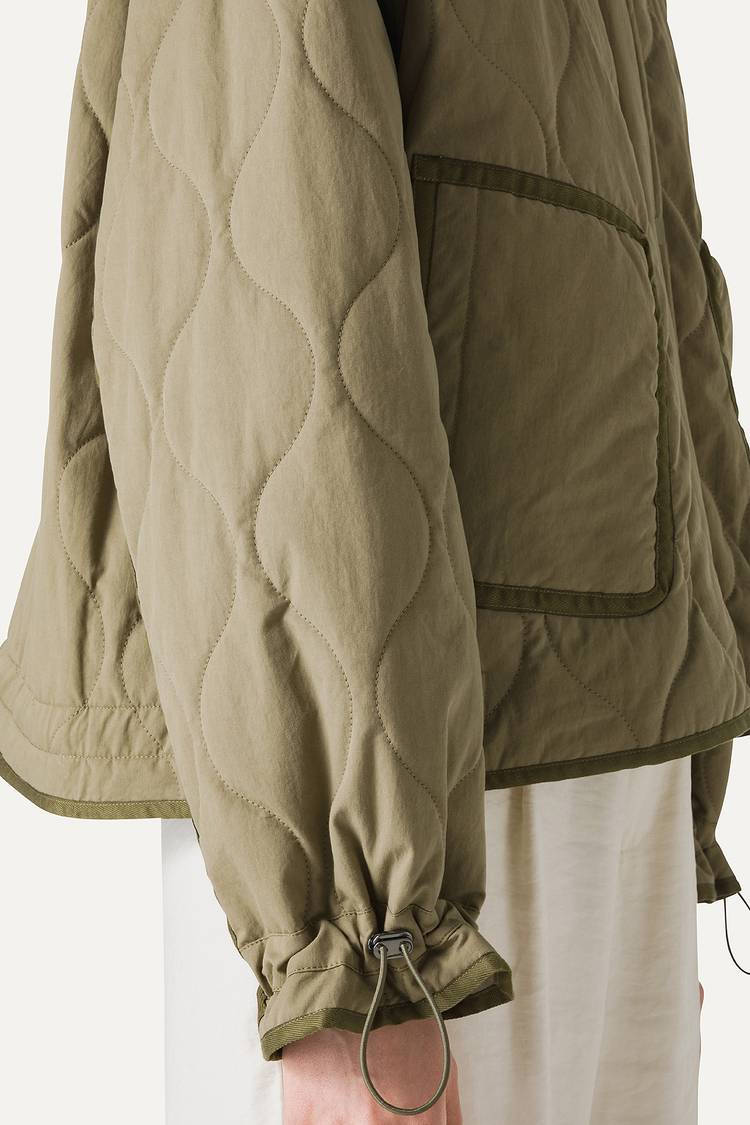 Oof Wear GIACCA CORTA SVASATA IN COTONE TRAPUNTATO 9224 - VERDE MUSCHIO Italy