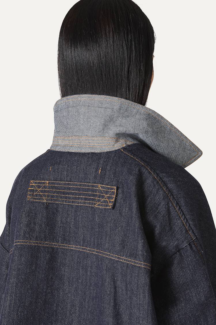 Oof Wear TRENCH CORTO IN DENIM LAVATO 9202 - BLU SCURO Vendita