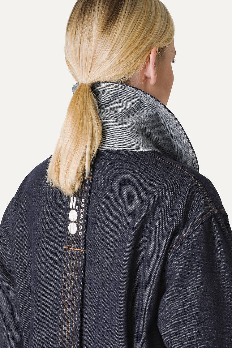 Oof Wear TRENCH LUNGO IN DENIM LAVATO 9203 - BLU SCURO Spedizione Gratuita