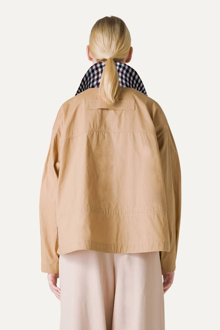 Oof Wear TRENCH CORTO IN GABARDINA DI COTONE LEGGERO 9202 - NATURALE Pezzi Unici