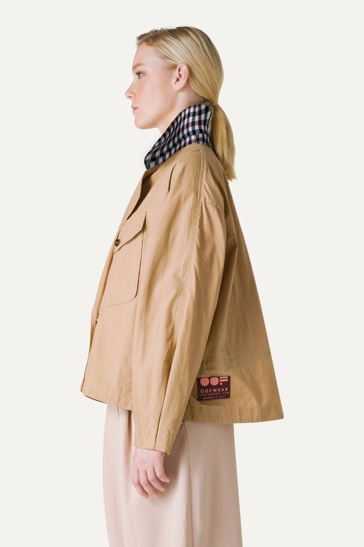 Oof Wear TRENCH CORTO IN GABARDINA DI COTONE LEGGERO 9202 - NATURALE Pezzi Unici