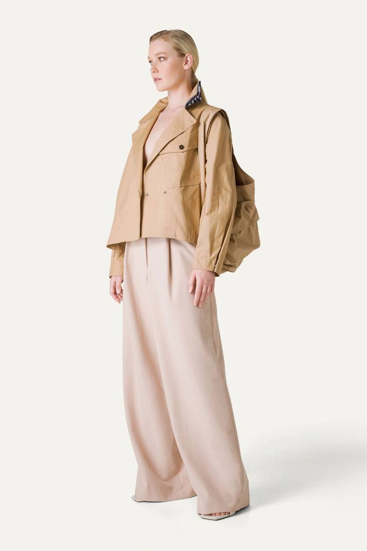 Oof Wear TRENCH CORTO IN GABARDINA DI COTONE LEGGERO 9202 - NATURALE Pezzi Unici