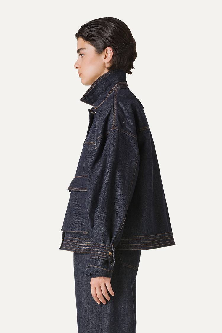 Oof Wear GIACCA CORTA IN DENIM LAVATO 9205 - BLU SCURO Soddisfazione Garantita