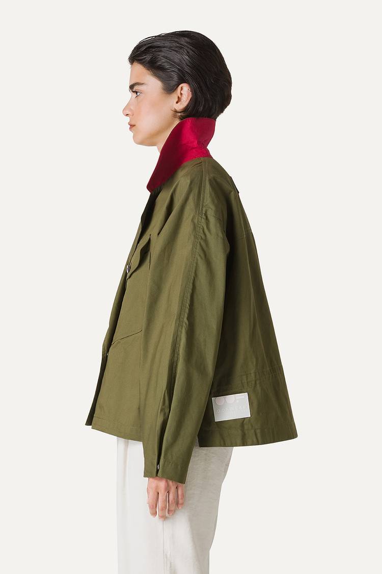 Oof Wear TRENCH CORTO IN GABARDINA DI COTONE LEGGERO 9202 - FORESTA Negozi Online