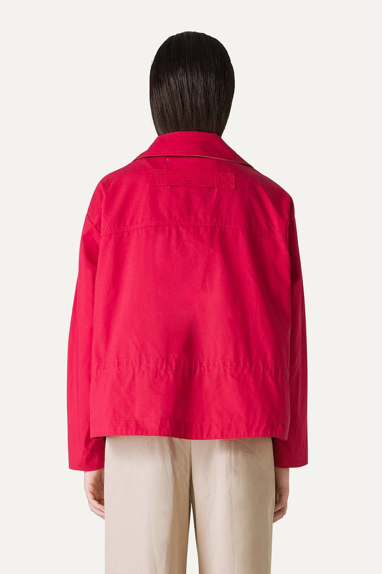 Oof Wear TRENCH CORTO IN GABARDINA DI COTONE LEGGERO 9202 - LAMPONE Promozione Limitata