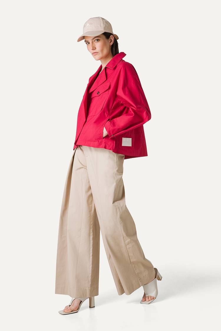 Oof Wear TRENCH CORTO IN GABARDINA DI COTONE LEGGERO 9202 - LAMPONE Promozione Limitata