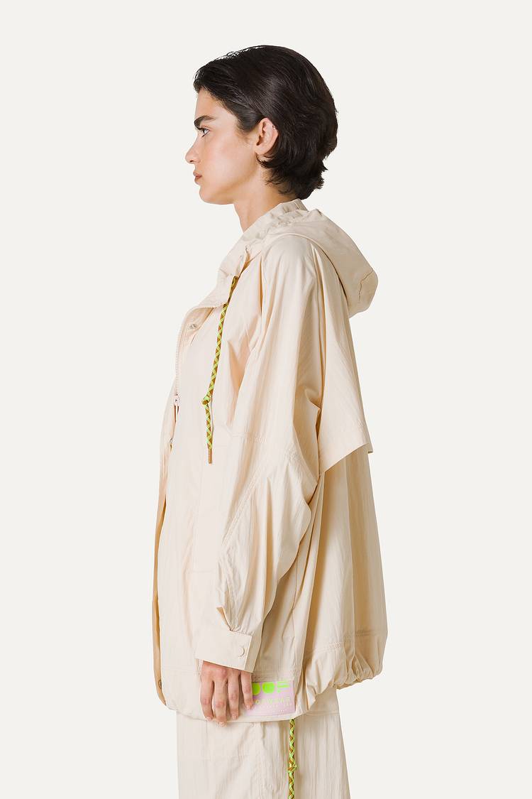 Oof Wear GIACCA CON CAPPUCCIO OVER IN NYLON 9206 - CREMA Online
