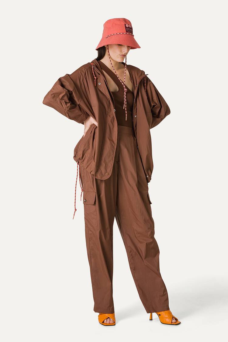 Oof Wear GIACCA CON CAPPUCCIO OVER IN NYLON 9206 - CIOCCOLATO Outlet