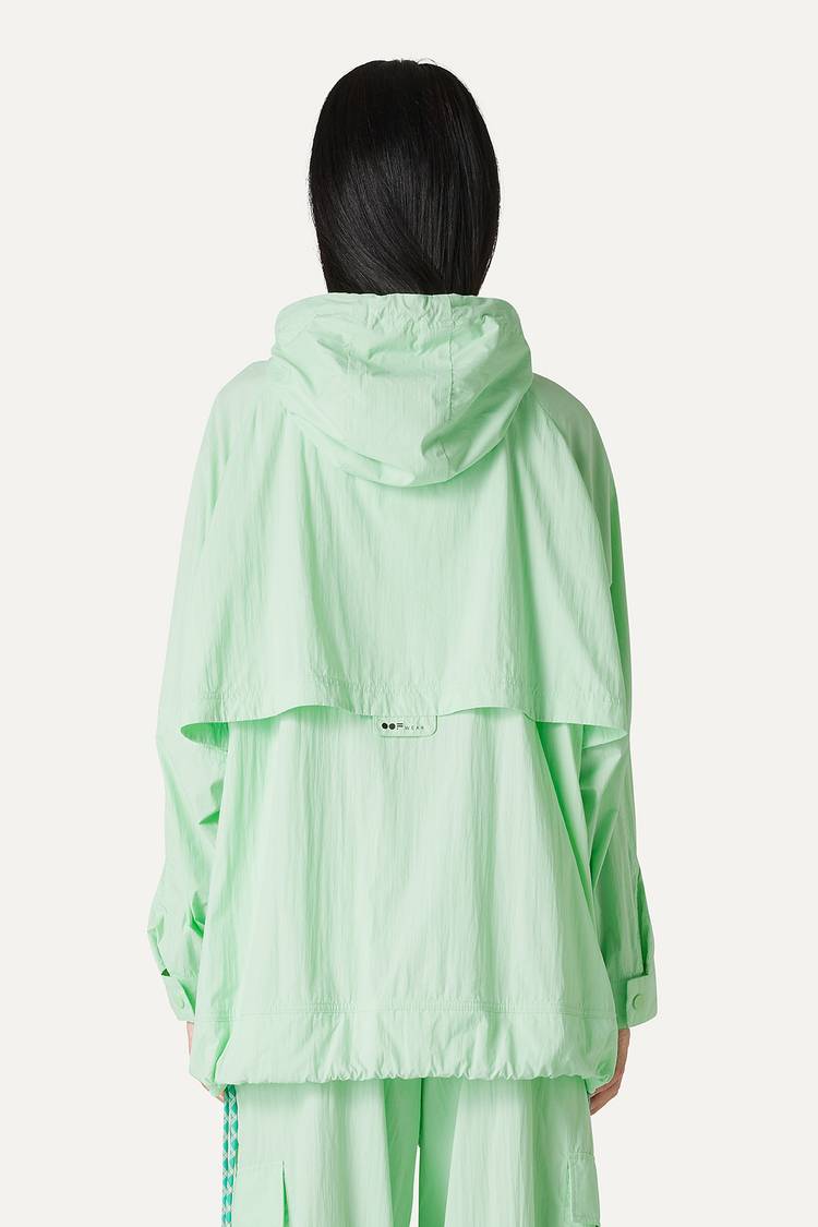 Oof Wear GIACCA CON CAPPUCCIO OVER IN NYLON 9206 - MENTA In Vendita