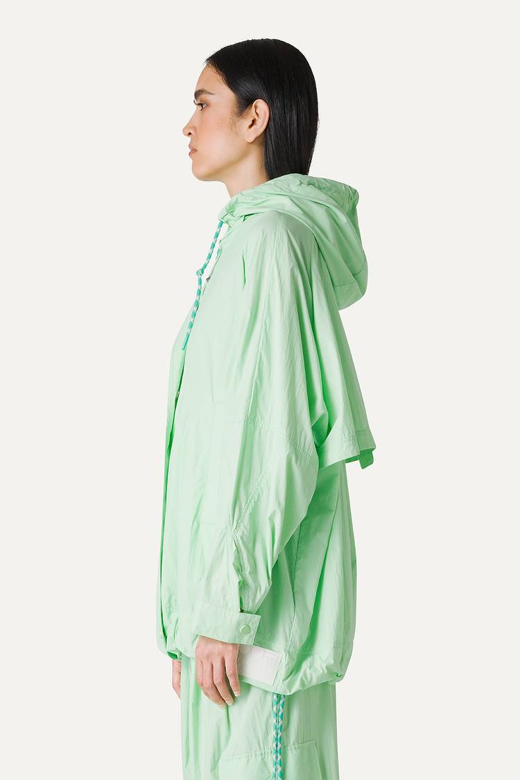 Oof Wear GIACCA CON CAPPUCCIO OVER IN NYLON 9206 - MENTA In Vendita