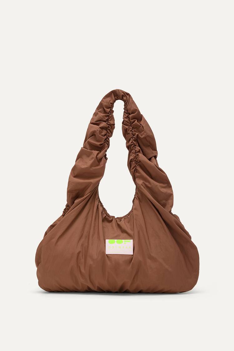 Oof Wear BORSA A SPALLA IN NYLON CRINCLE WATER REPELLENT 3079 - CIOCCOLATO Italia