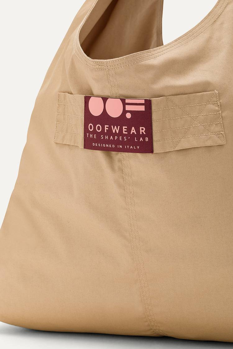 Oof Wear BORSA CON TASCHE IN GABARDINA DI COTONE 3085 - NATURALE Spedizione Gratuita