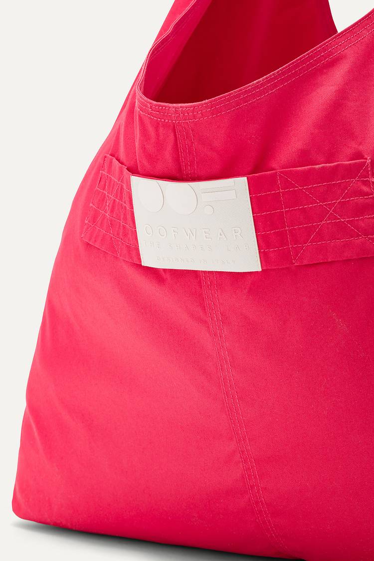 Oof Wear BORSA CON TASCHE IN GABARDINA DI COTONE 3085 - LAMPONE Pezzi Unici