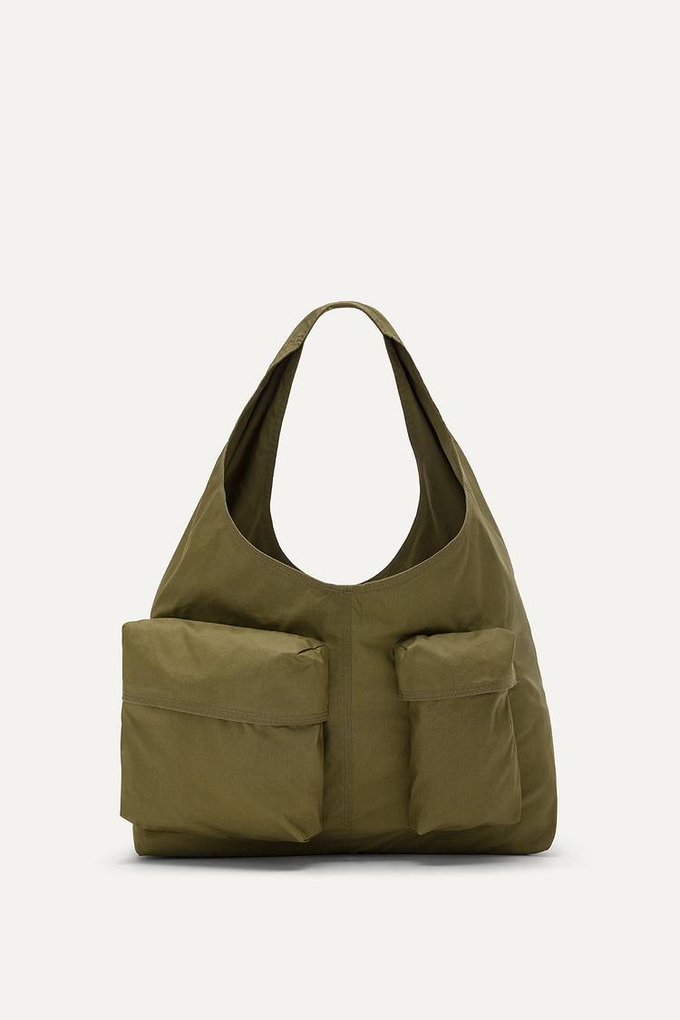 Oof Wear BORSA CON TASCHE IN GABARDINA DI COTONE 3085 - FORESTA Soddisfazione Garantita