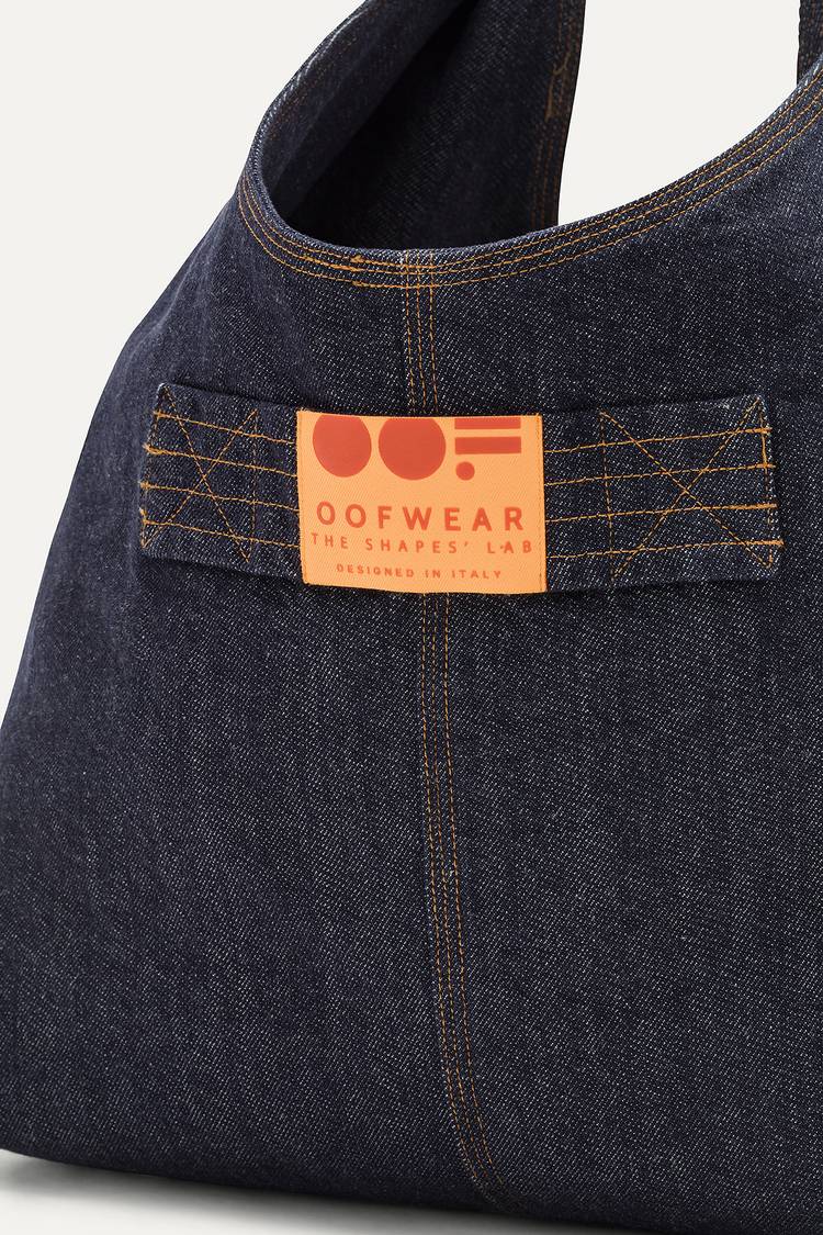 Oof Wear BORSA CON TASCHE IN DENIM LAVATO 3085 - BLU SCURO Qualità Garantita