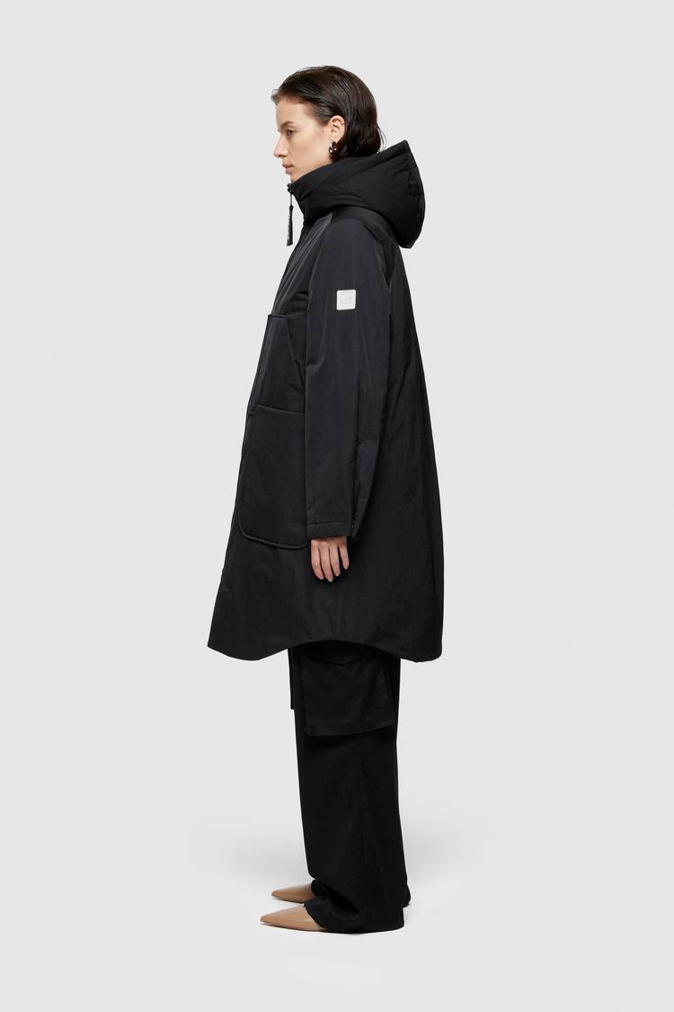 Oof Wear PARKA LUNGO 9094 IN NYLON MEMORY - NERO Negozi Online