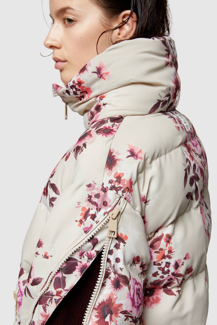 Oof Wear GIACCA CORTA 9251 IN NYLON CON STAMPA FLOREALE - SABBIA/ROSA Acquista Ora