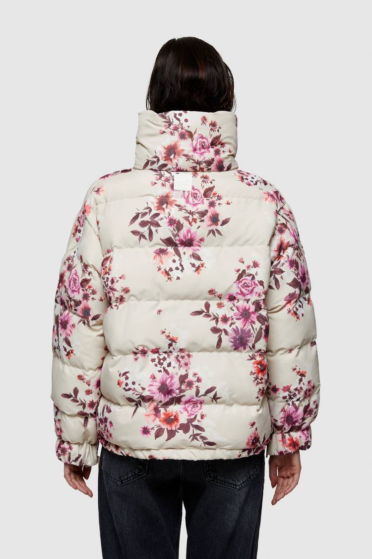 Oof Wear GIACCA CORTA 9251 IN NYLON CON STAMPA FLOREALE - SABBIA/ROSA Acquista Ora