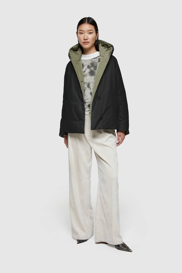 Oof Wear GIACCA REVERSIBILE 9006 IN NYLON MEMORY - NERO/VERDE MIMETICO Shopping Online