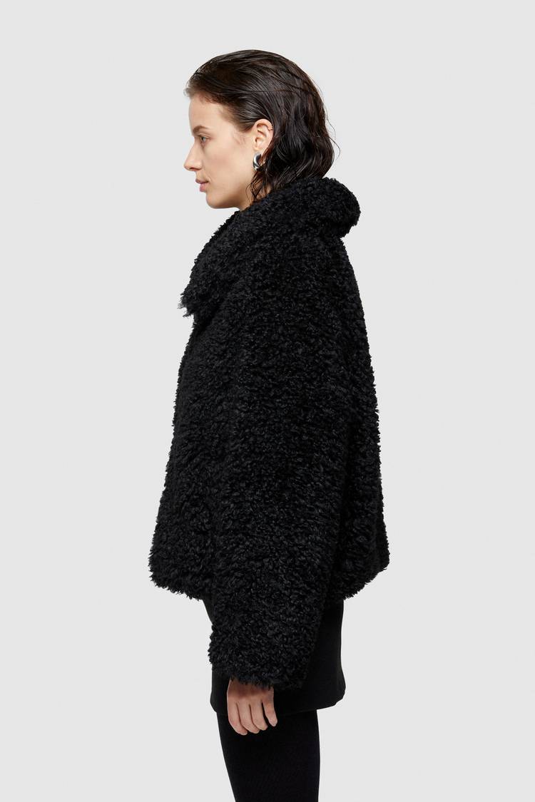 Oof Wear GIACCA CORTA 9258 IN PELLICCIA SINTETICA - NERO Affare Del Giorno