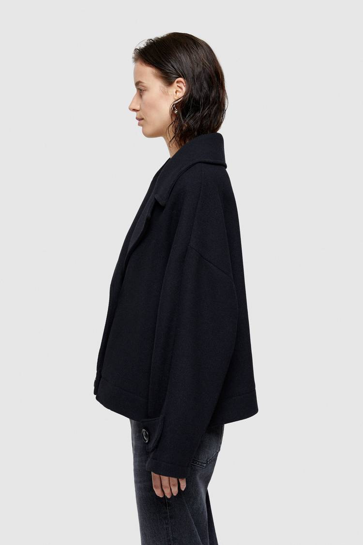 Oof Wear CAPPOTTO CORTO 9268 IN PANNO DI LANA - BLU NOTTE Convenienza
