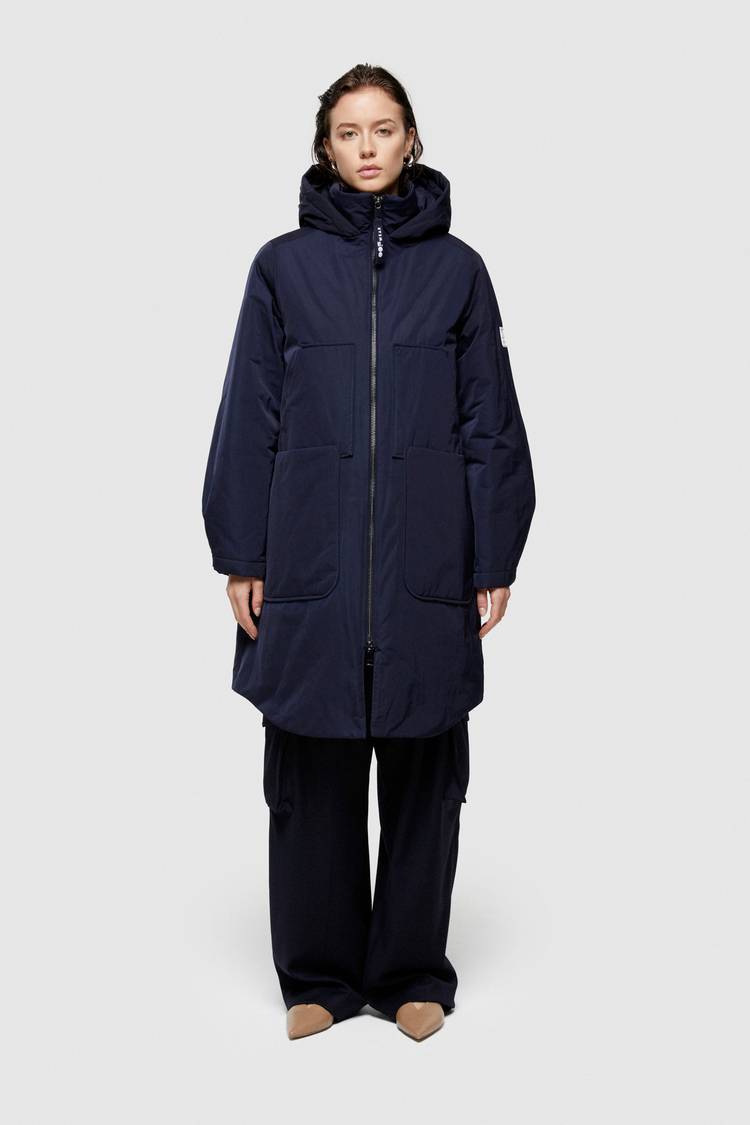 Oof Wear PARKA LUNGO 9094 IN NYLON MEMORY - BLU NOTTE Novità