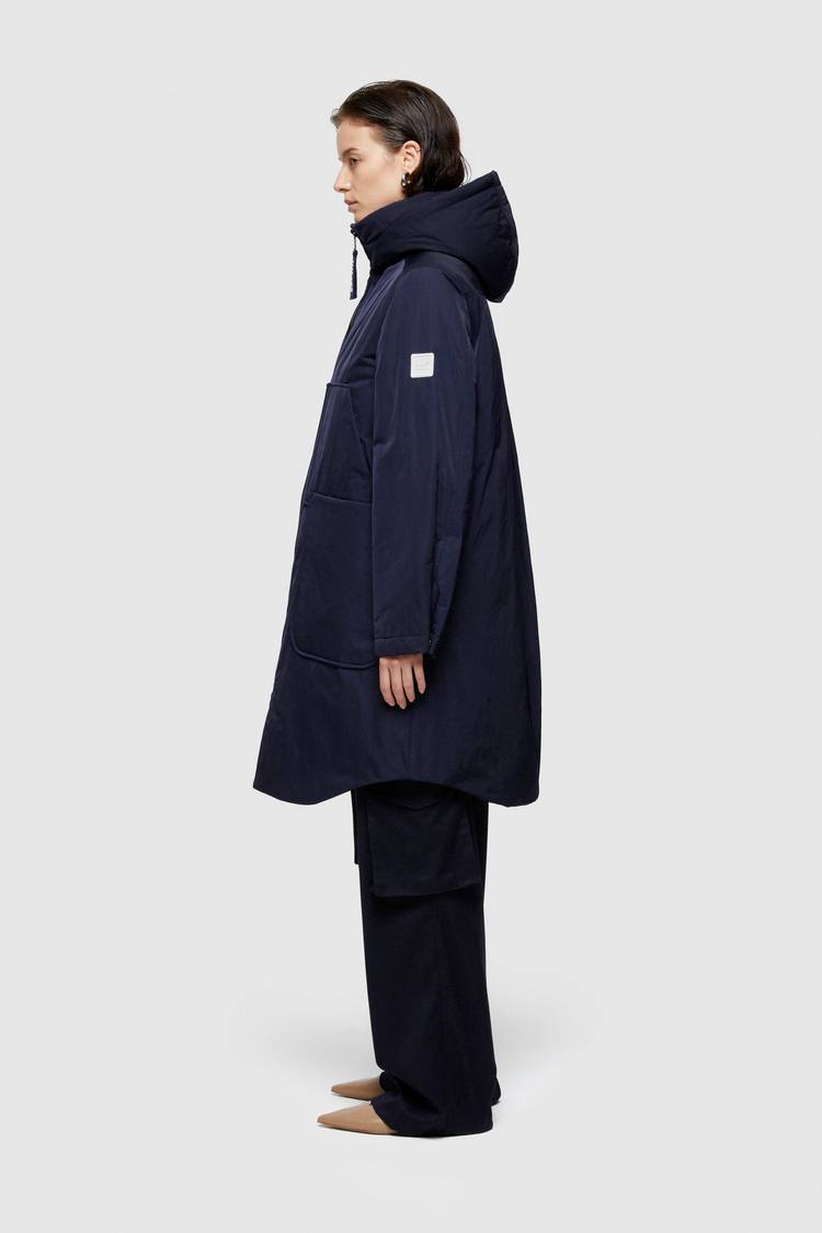 Oof Wear PARKA LUNGO 9094 IN NYLON MEMORY - BLU NOTTE Novità