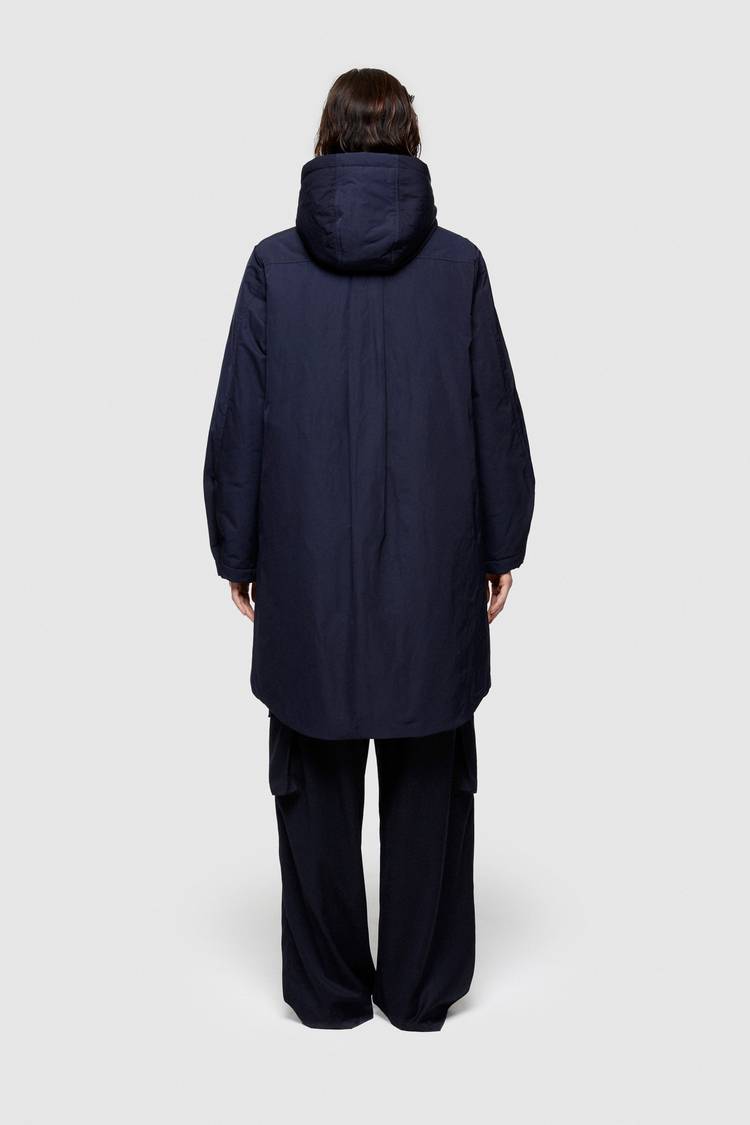 Oof Wear PARKA LUNGO 9094 IN NYLON MEMORY - BLU NOTTE Novità