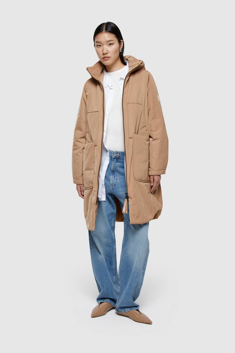 Oof Wear PARKA LUNGO 9094 IN NYLON MEMORY - CAMMELLO Vendita