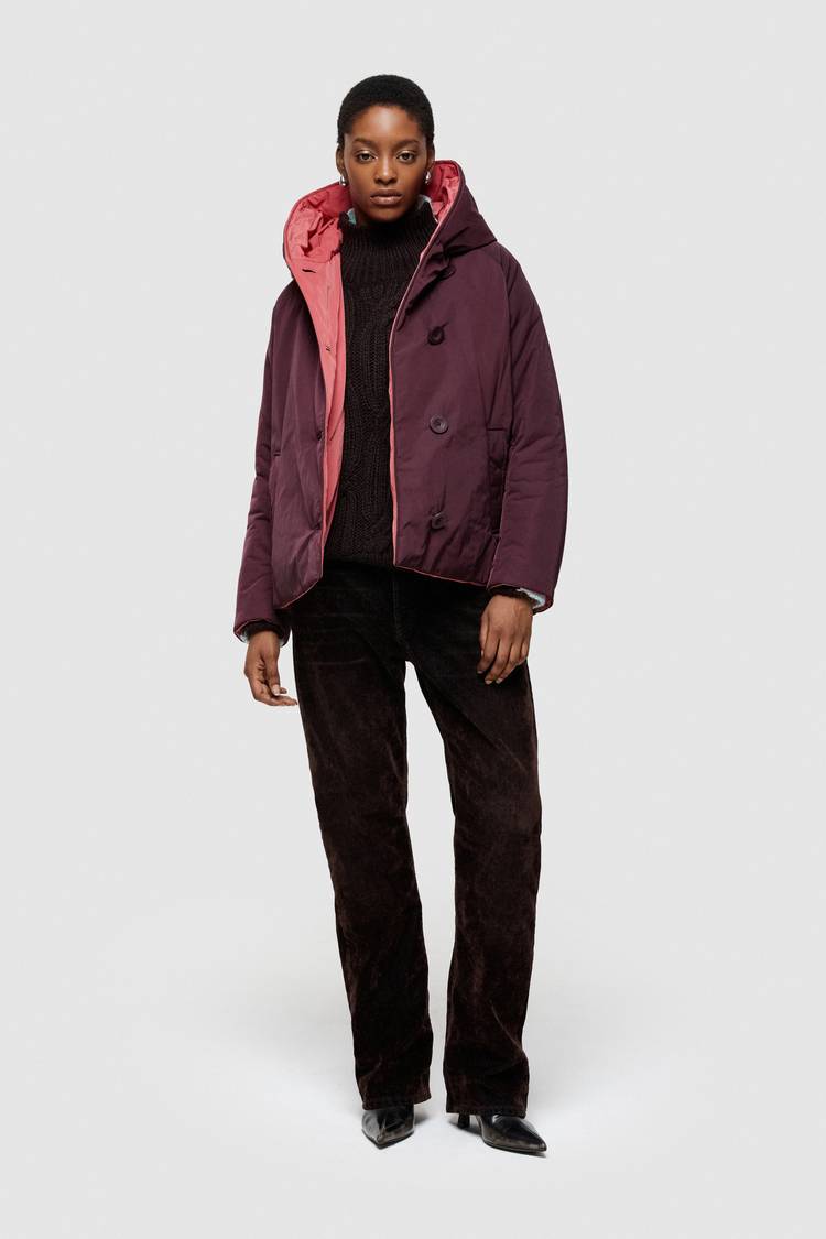 Oof Wear GIACCA REVERSIBILE 9006 IN NYLON MEMORY - PRUGNA/DUST ROSE Promozione