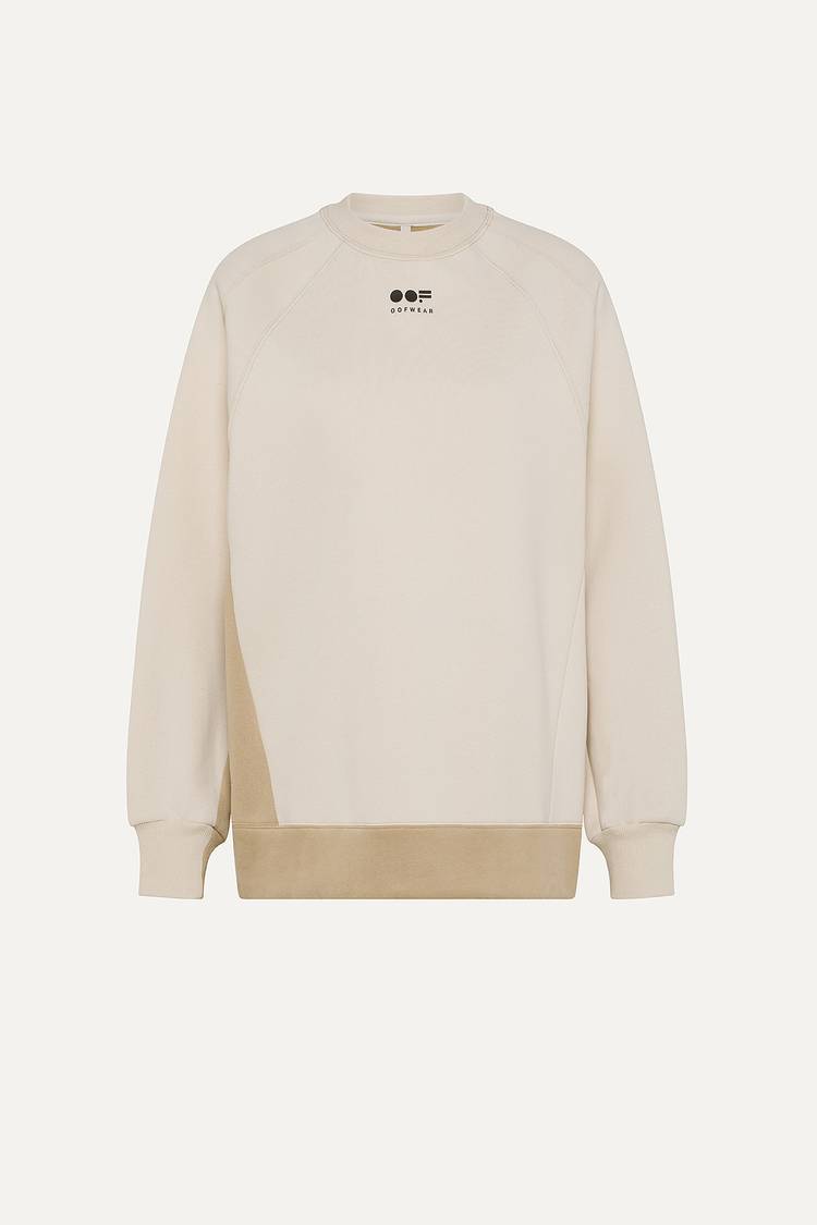 Oof Wear FELPA BICOLOR 4067 CON LOGO - PANNA/BEIGE Spedizione Gratuita