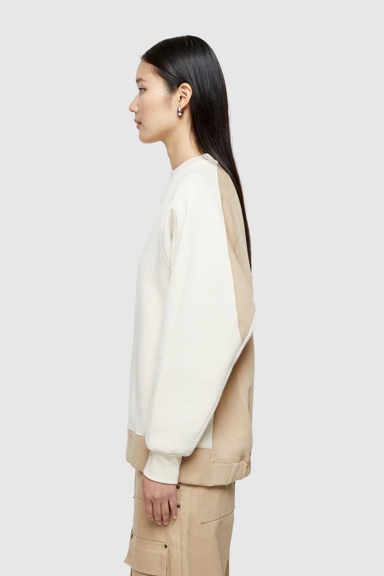 Oof Wear FELPA BICOLOR 4067 CON LOGO - PANNA/BEIGE Spedizione Gratuita