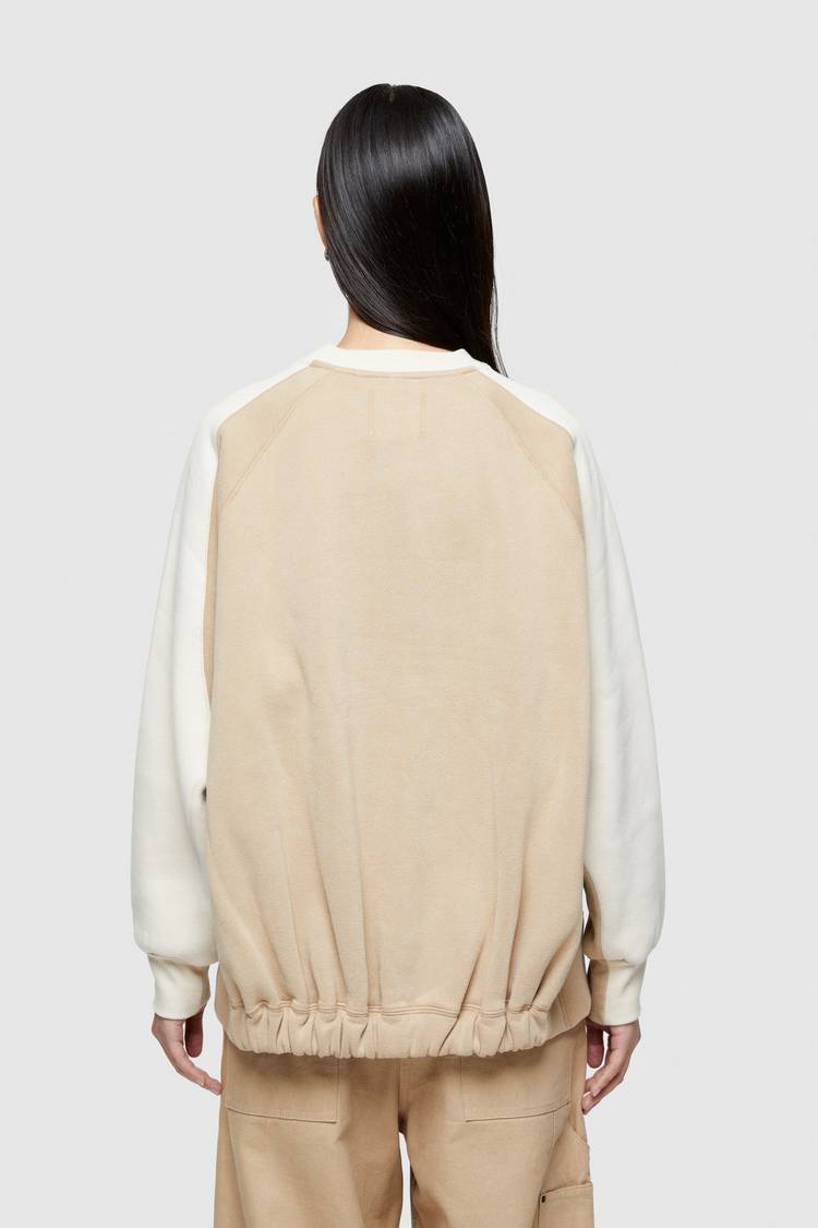 Oof Wear FELPA BICOLOR 4067 CON LOGO - PANNA/BEIGE Spedizione Gratuita