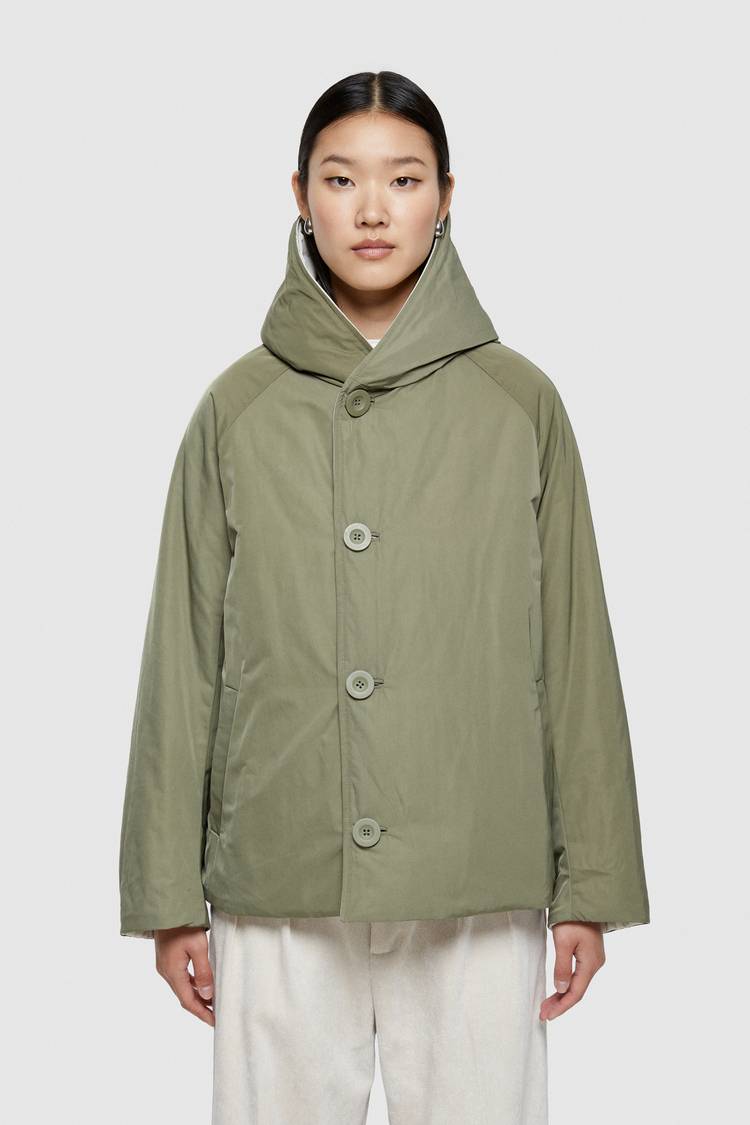 Oof Wear GIACCA REVERSIBILE 9006 IN NYLON MEMORY - PANNA/VERDE MILITARE Soddisfazione Garantita