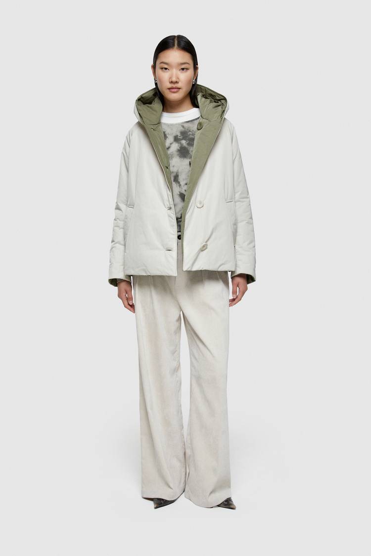 Oof Wear GIACCA REVERSIBILE 9006 IN NYLON MEMORY - PANNA/VERDE MILITARE Soddisfazione Garantita