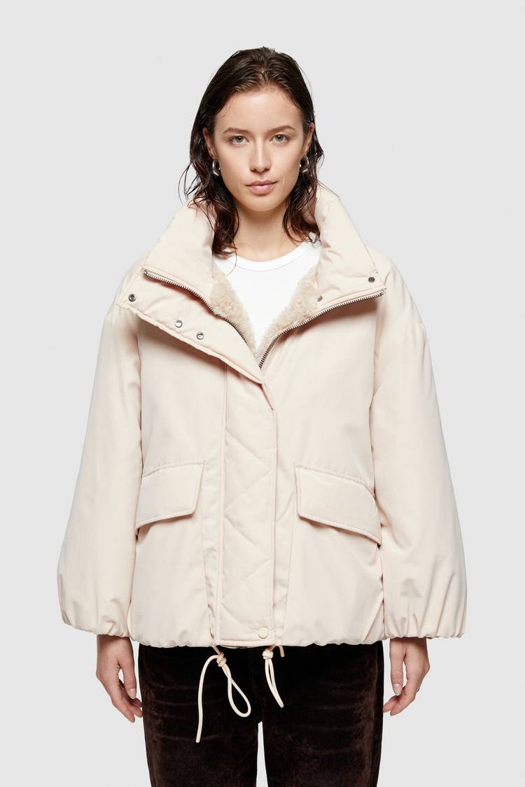 Oof Wear GIACCA REVERSIBILE 9256 IN PELLICCIA SINTETICA E COTONE - ECRU/NATURALE Qualità Garantita