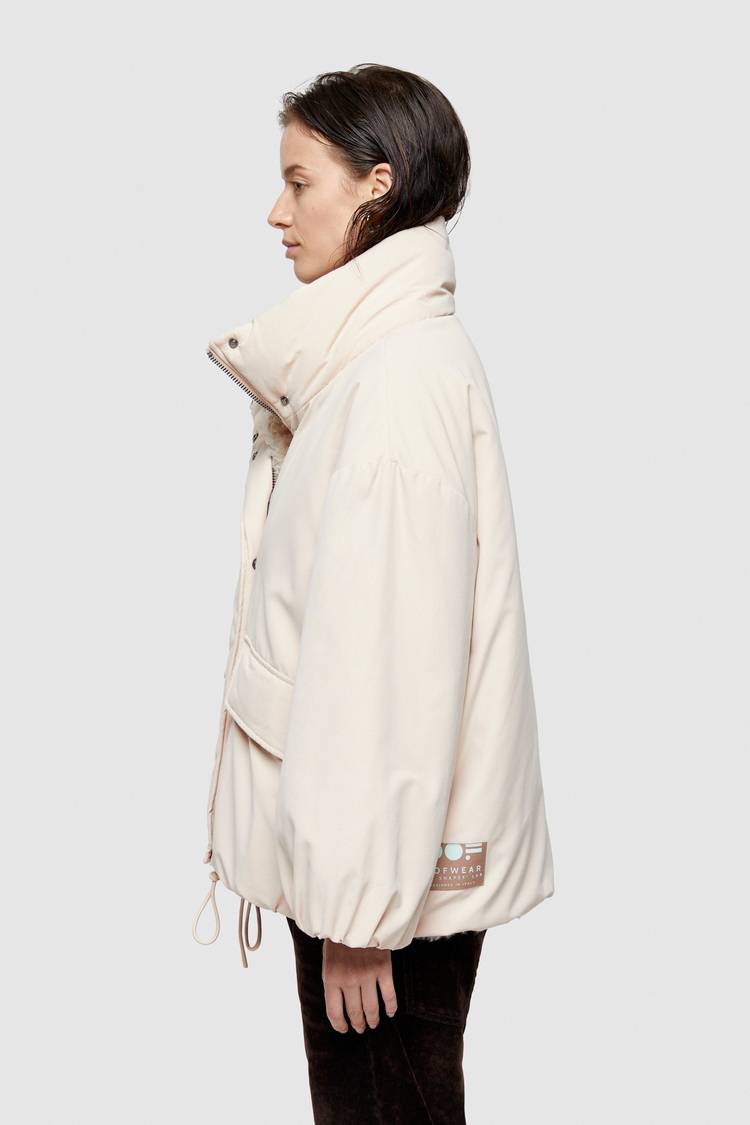 Oof Wear GIACCA REVERSIBILE 9256 IN PELLICCIA SINTETICA E COTONE - ECRU/NATURALE Qualità Garantita