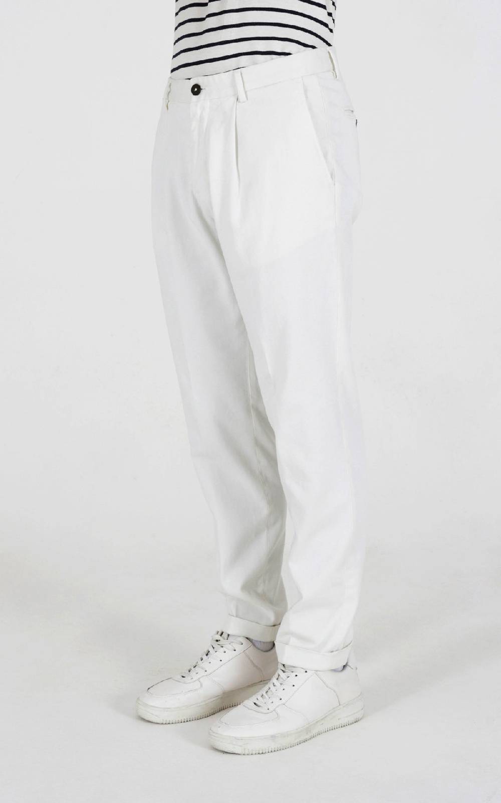Outfit Italy Pantalone pince in fibra lyocell Outlet