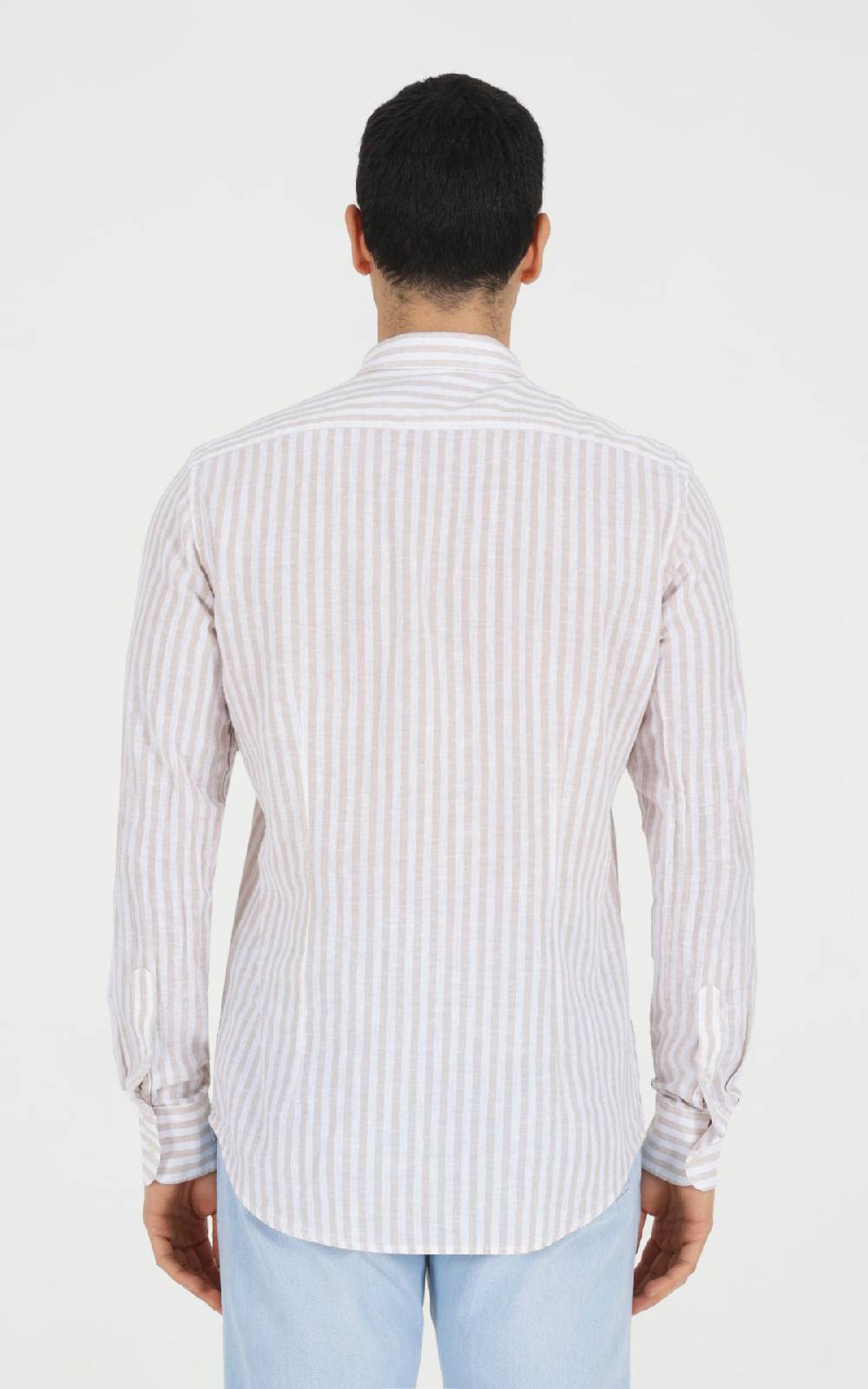 Outfit Italy Camicia francese in misto lino rigato In Saldo