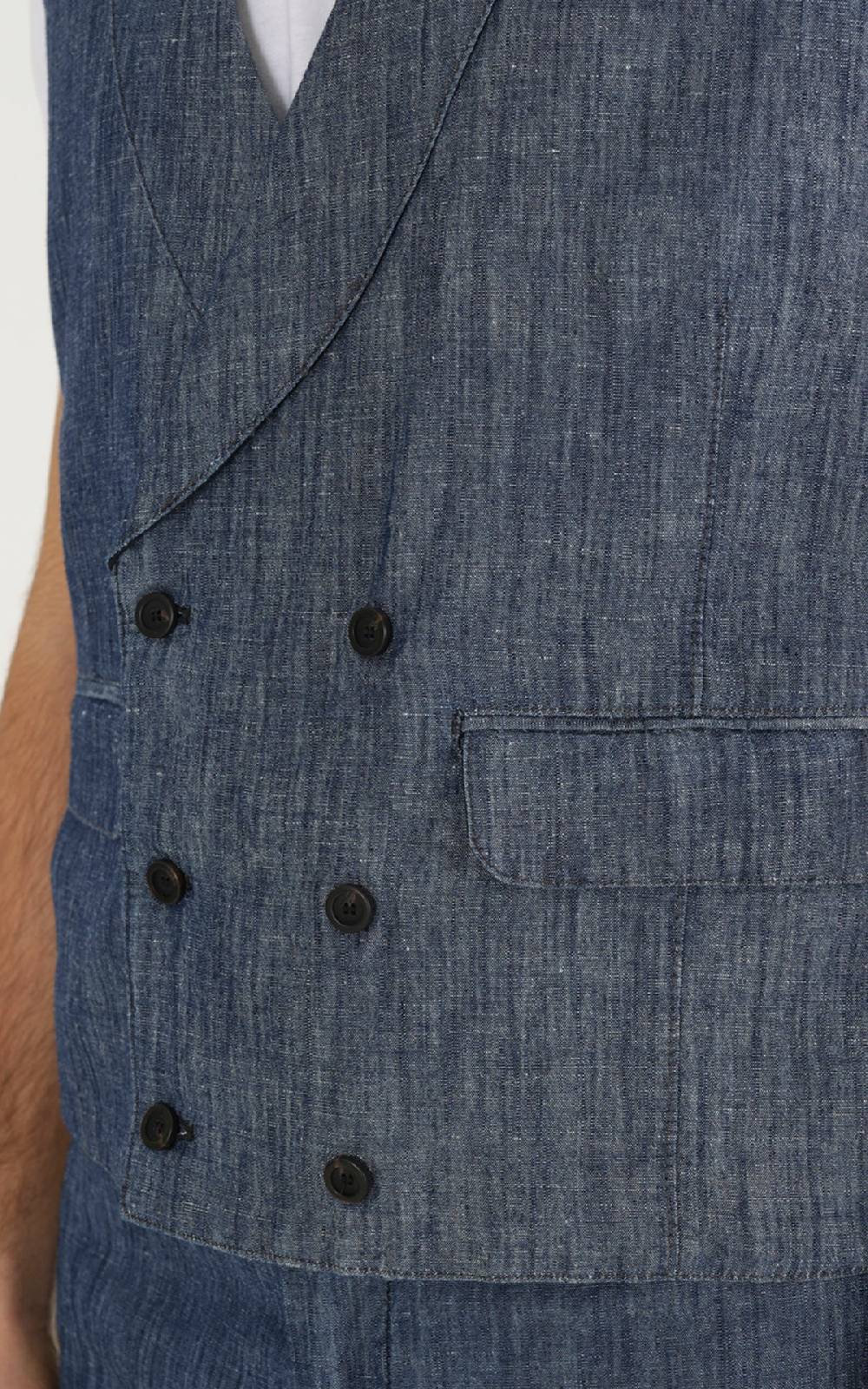 Outfit Italy Gilet doppiopetto in tessuto effetto denim Italia