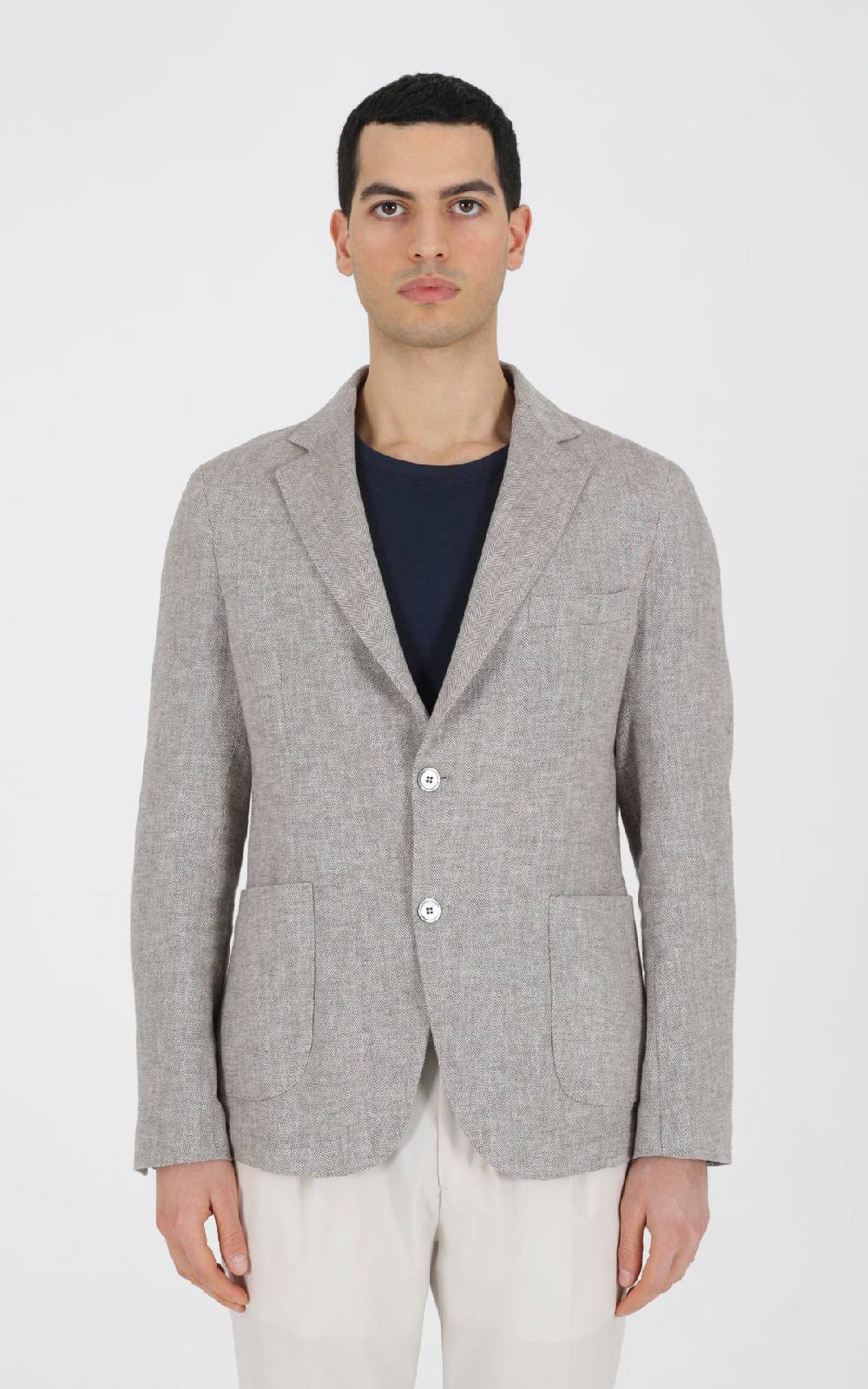 Outfit Italy Giacca doppiopetto strutturata in tessuto lino Vendita