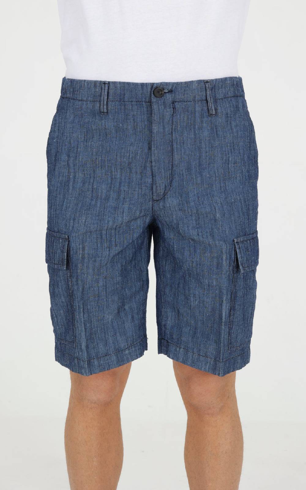 Outfit Italy Bermuda tasche laterali in tessuto effetto denim Consegna Veloce