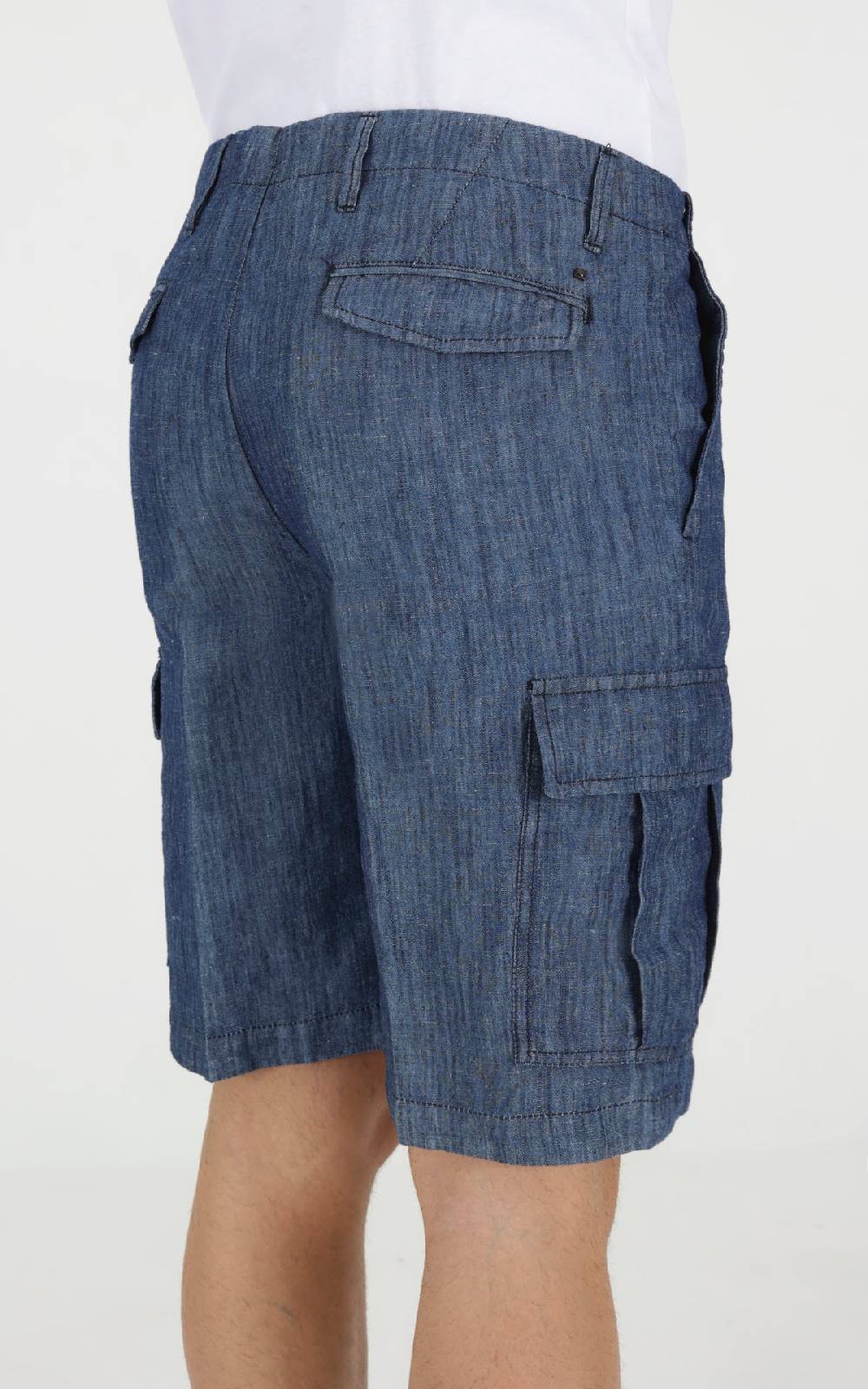 Outfit Italy Bermuda tasche laterali in tessuto effetto denim Consegna Veloce