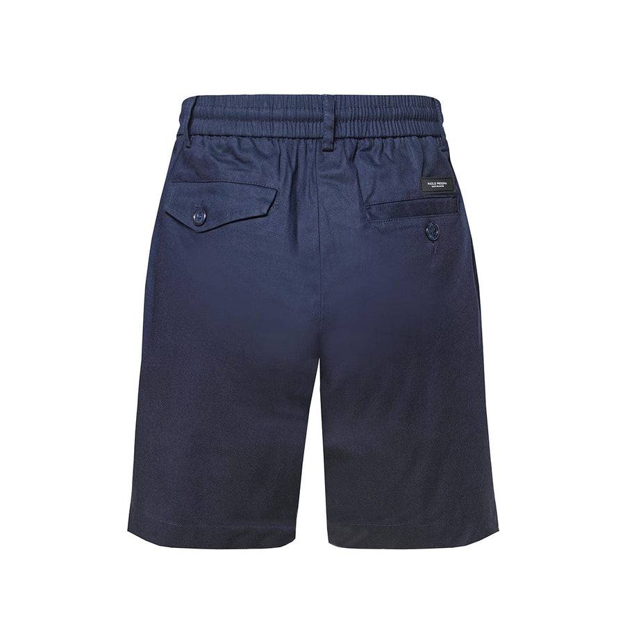 Paolo Pecora Bermuda in Tela di Cotone Blue Navy Sottocosto